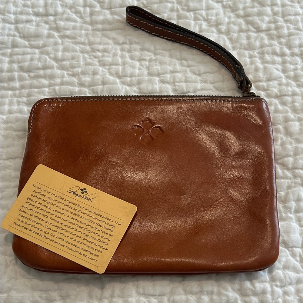 Patrica Nash Brown Leather Wristlet
